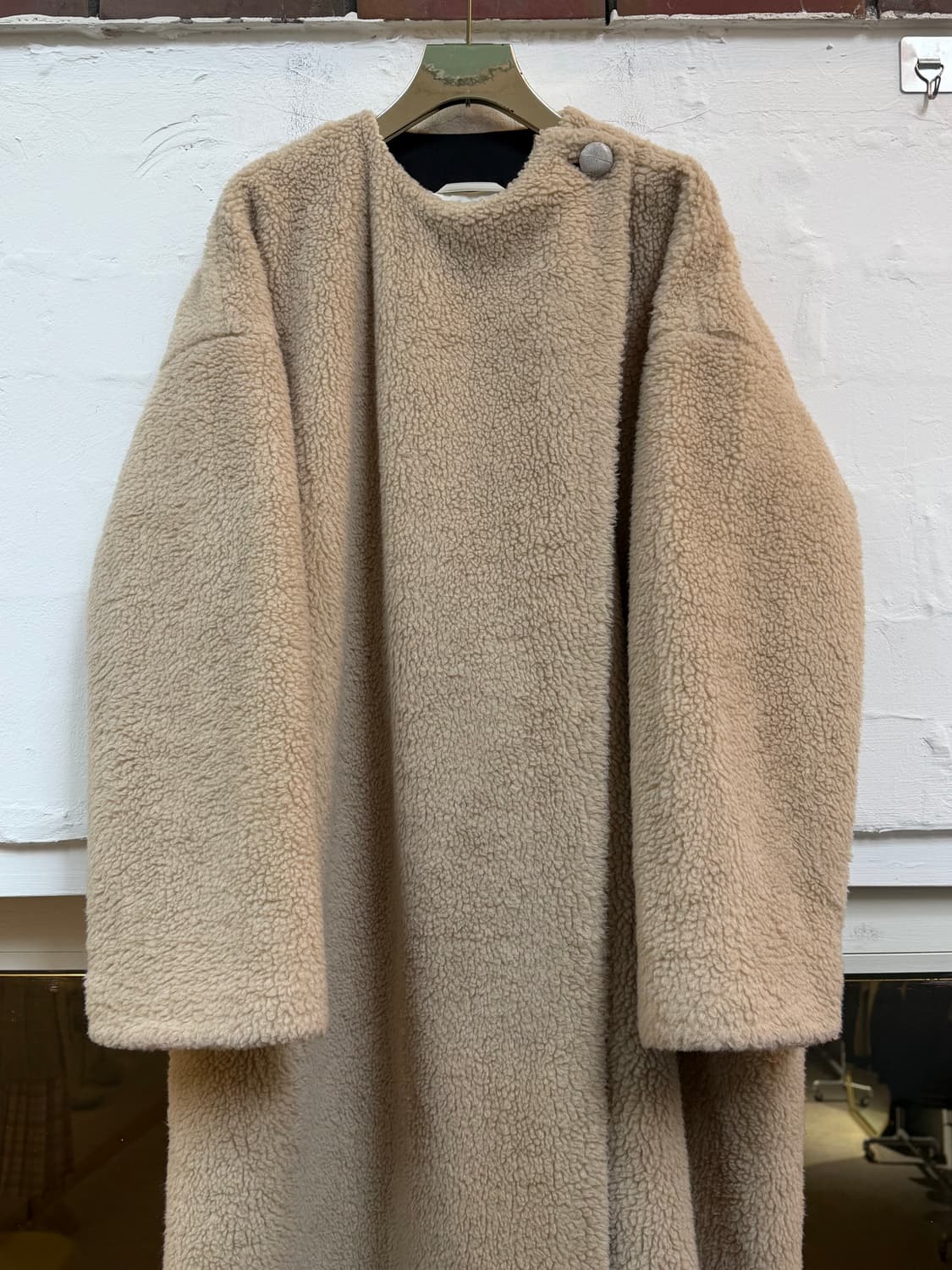 Carin wester 칼라리스 베이지 울 혼방 퍼 코트 XS 상품이미지2