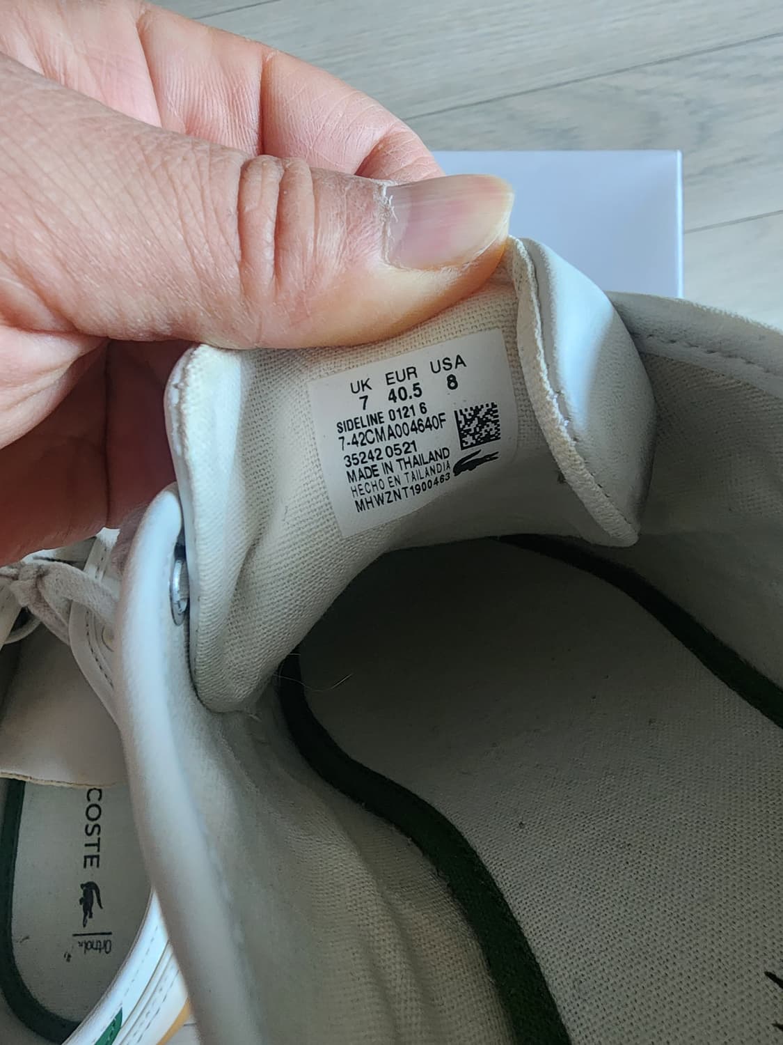 무료배송)) 라코스테 흰색 스니커즈 그린 스트라이프 상품이미지5