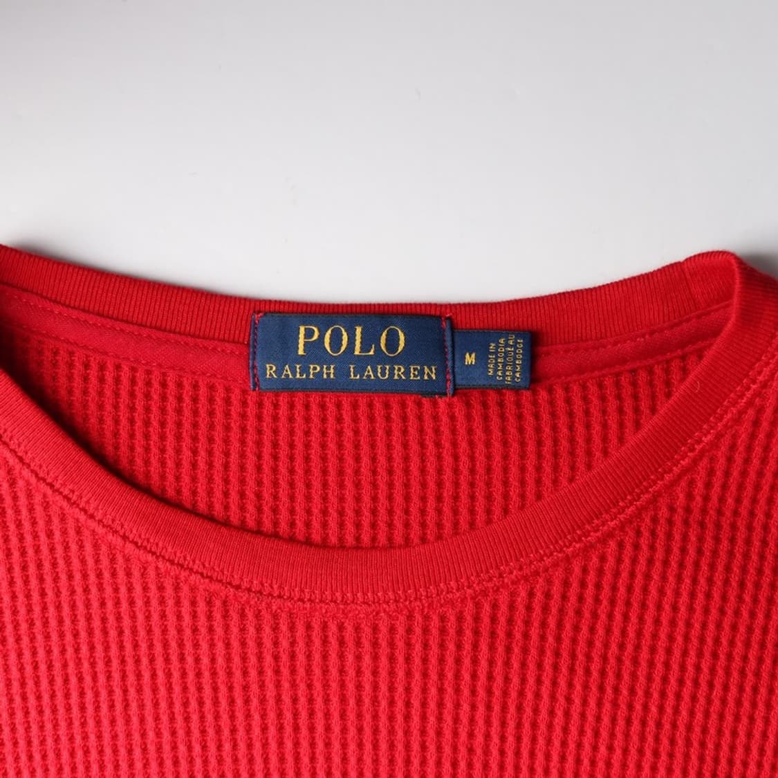 폴로 랄프로렌 레드 포니 와플 니트 서멀 긴팔 티셔츠 M 상품이미지6