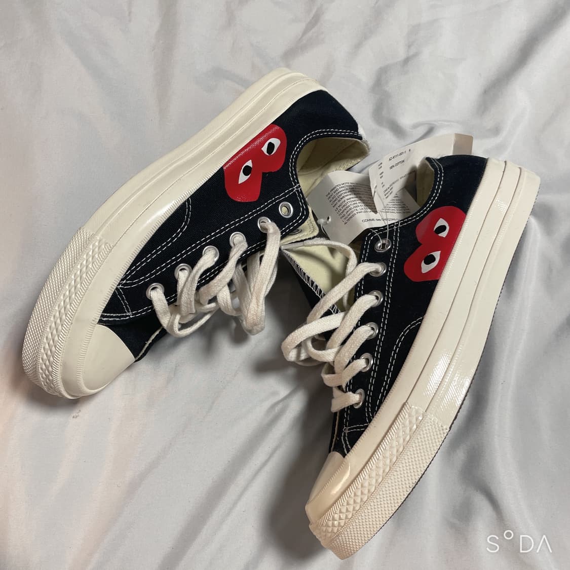 (새상품급)꼼데 컨버스 블랙 척테일러 스니커즈 245 상품이미지3