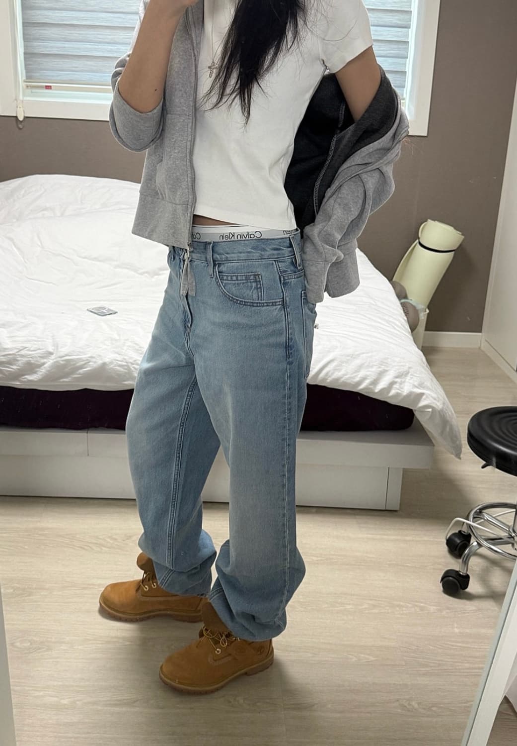 유니클로 스트레이트진 연청 30 상품이미지1