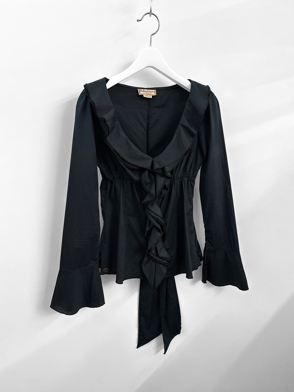 90~00s 빈티지 말보로 클래식 러플 타이 블라우스 상품이미지1