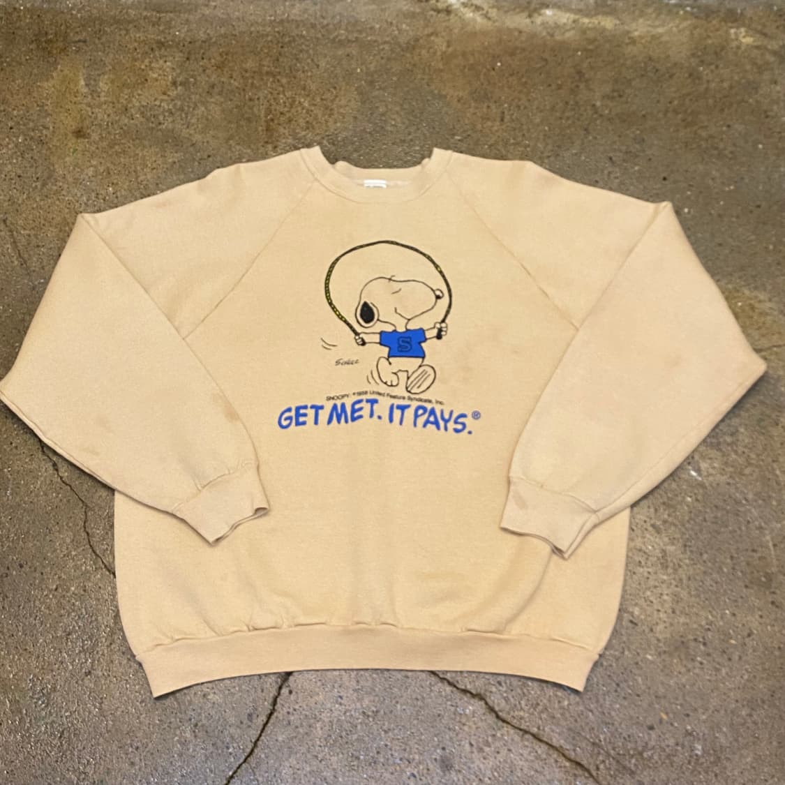 90s Made in USA 미국 빈티지 프루트오브더룸 스누피 맨투맨 상품이미지1