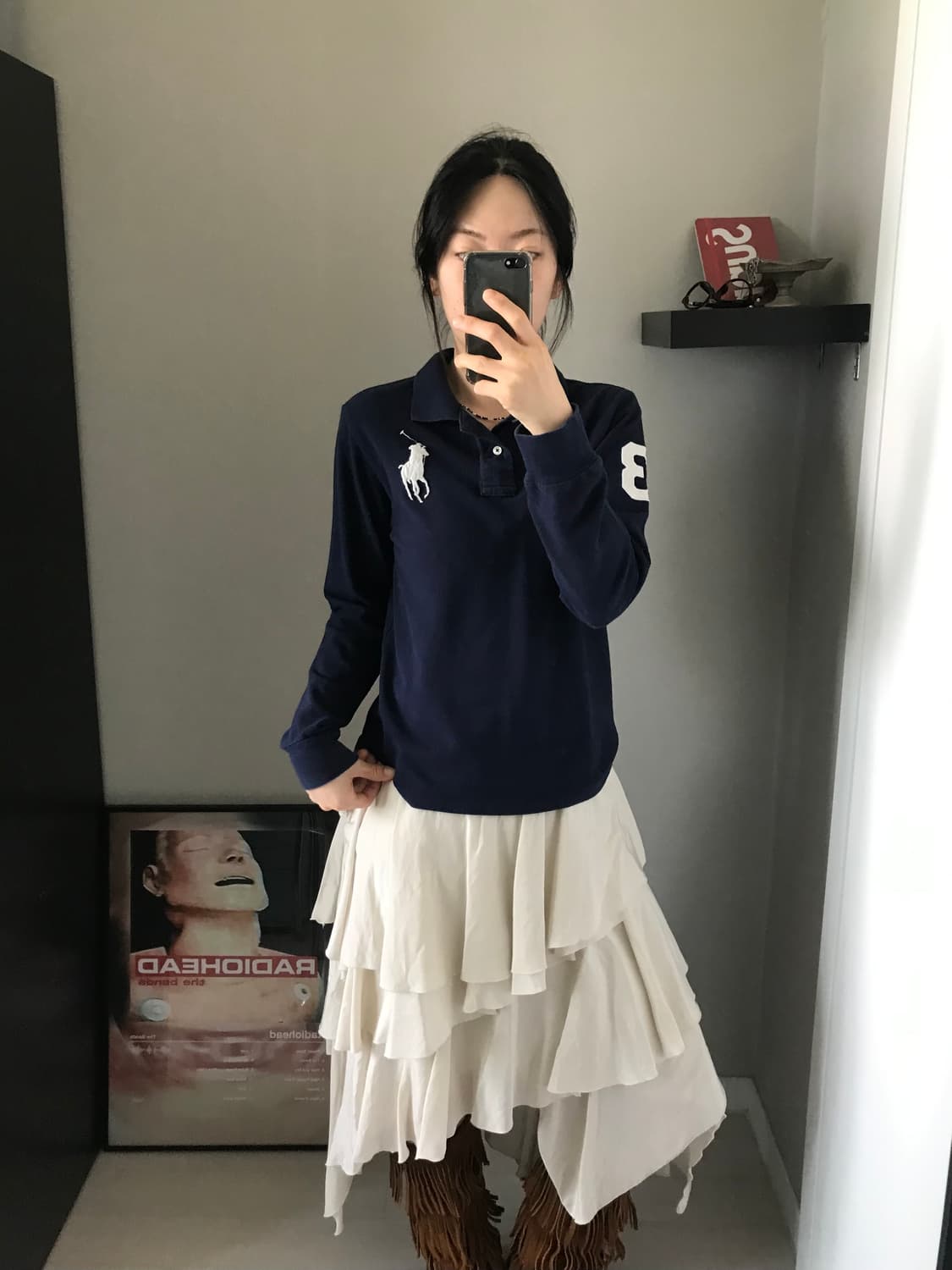 폴로 랄프로렌 빅포니 로고 네이비 긴팔 카라티 상품이미지1