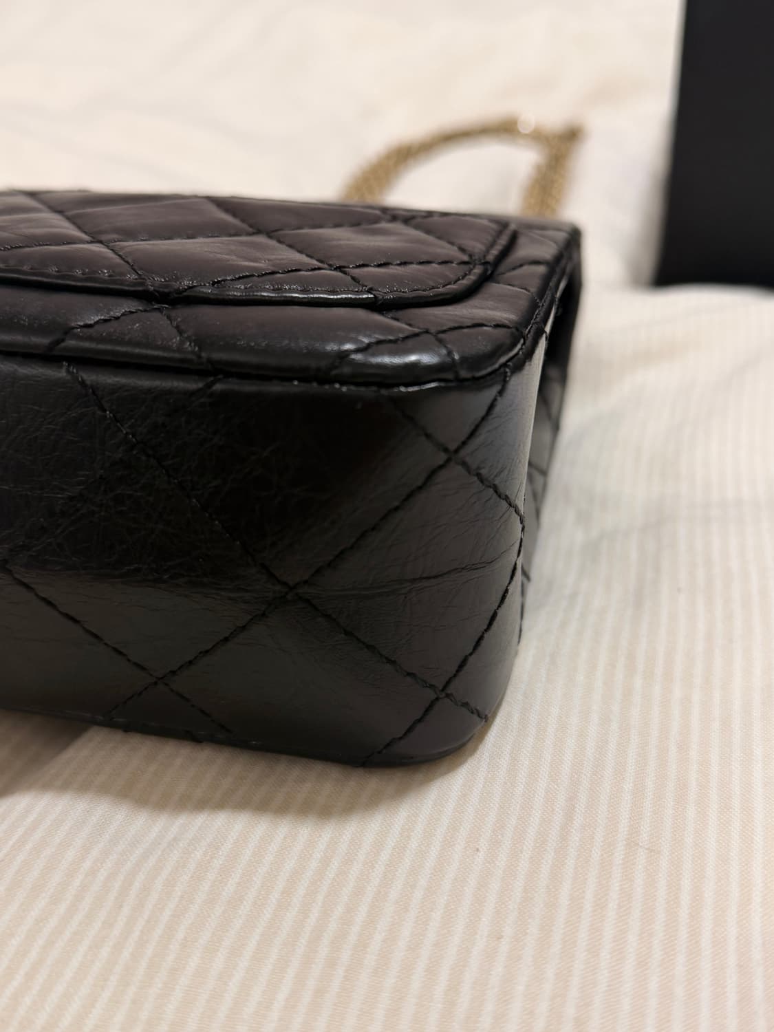 샤넬 빈티지미니 2.55 시즌백 세로 블랙 상품이미지6
