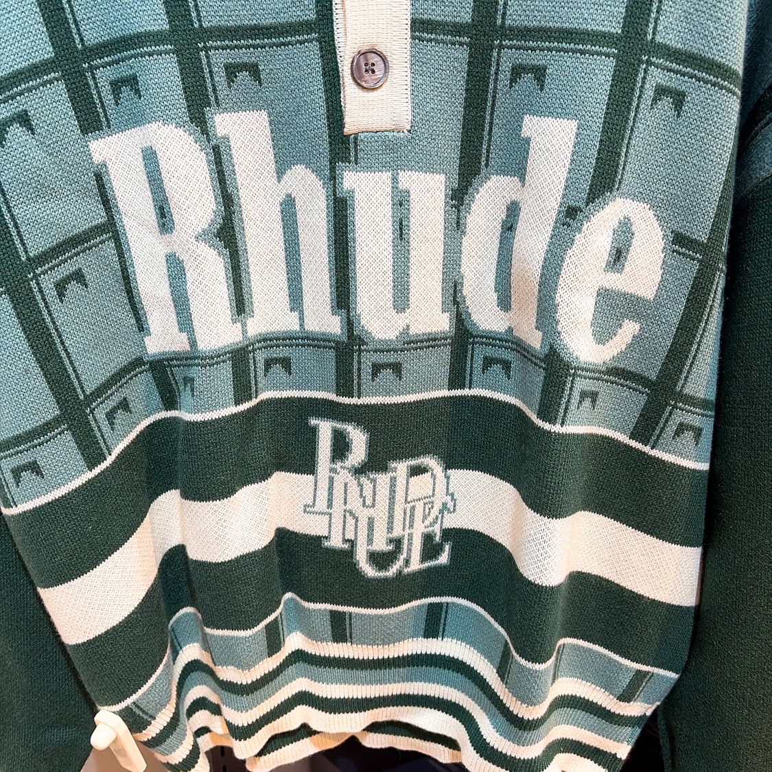 (정품/새상품) RHUDE 루드 남성 캐시미어 럭비 폴로 니트 상품이미지2
