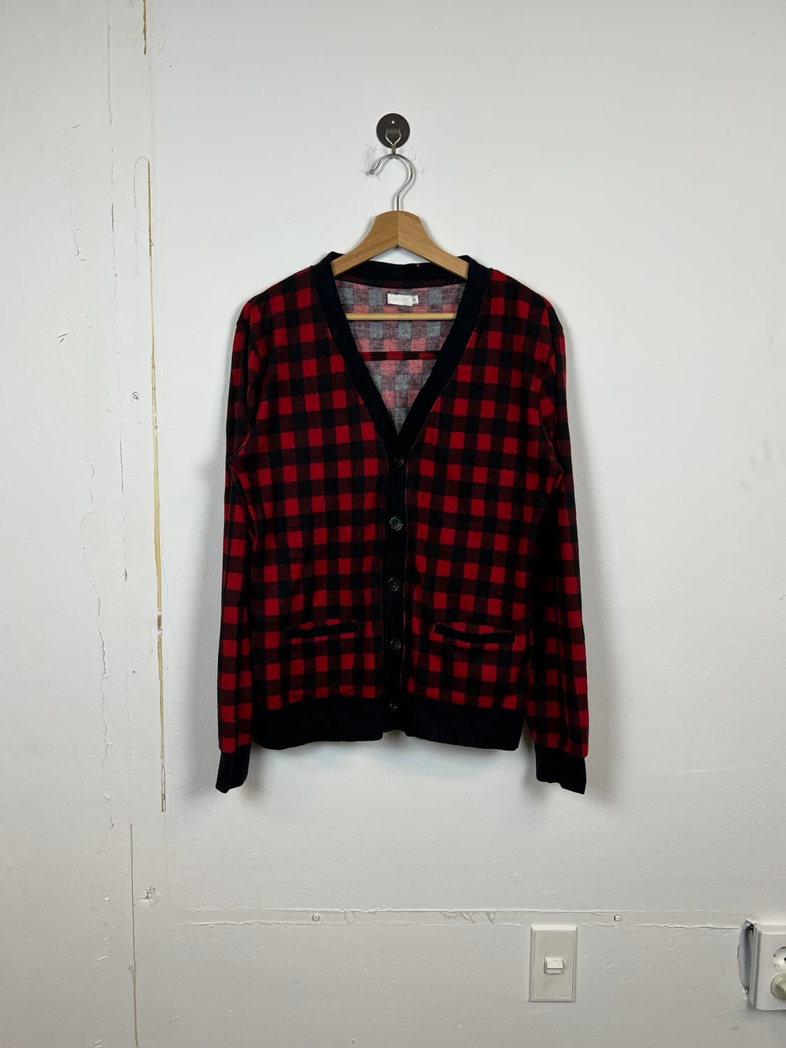 JPN VIBGYOR 레드/블랙 체크 가디건 SIZE 3 상품이미지1