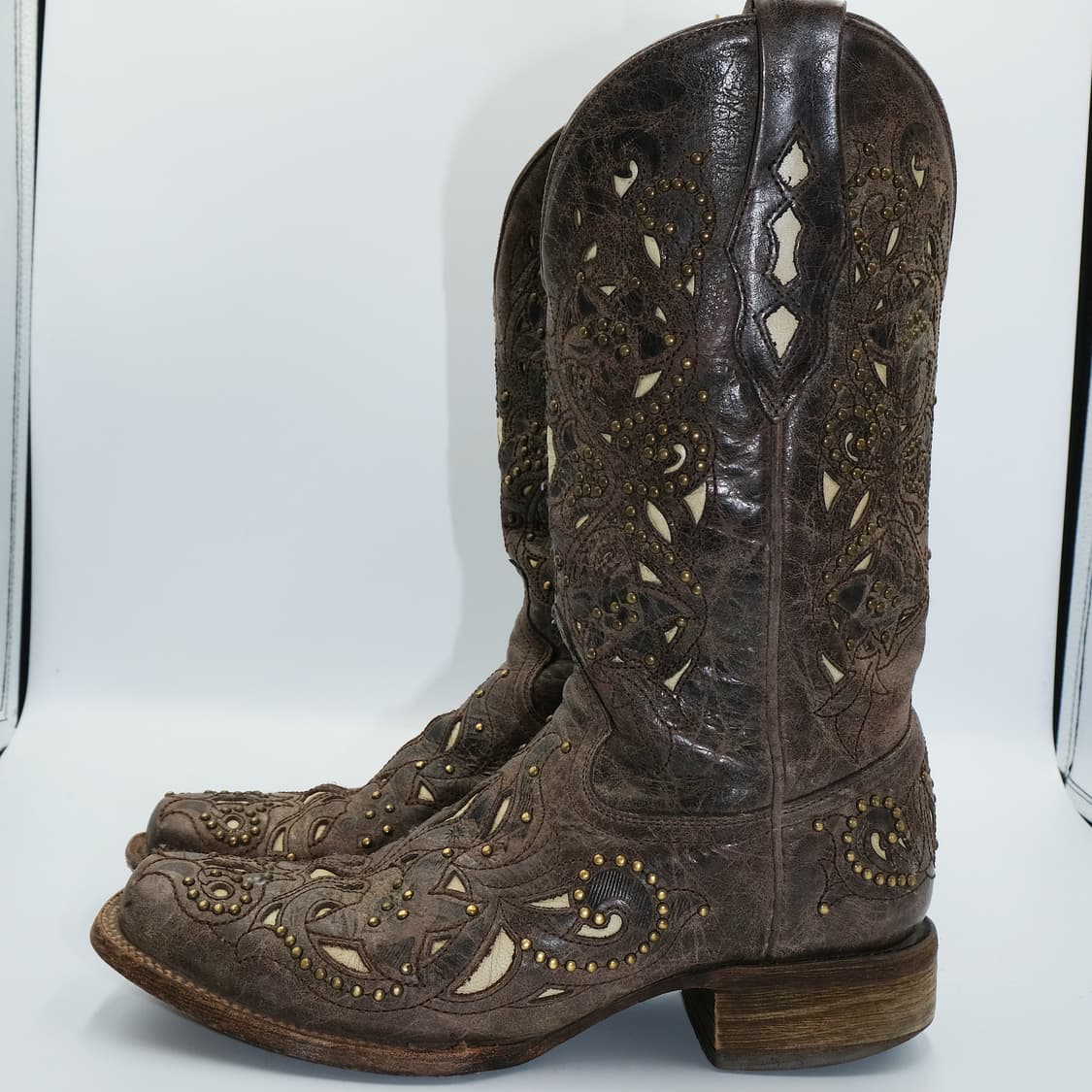 빈티지 코랄 웨스턴 스터드 레더 부츠 9M(260)사이즈 BT26005 상품이미지6