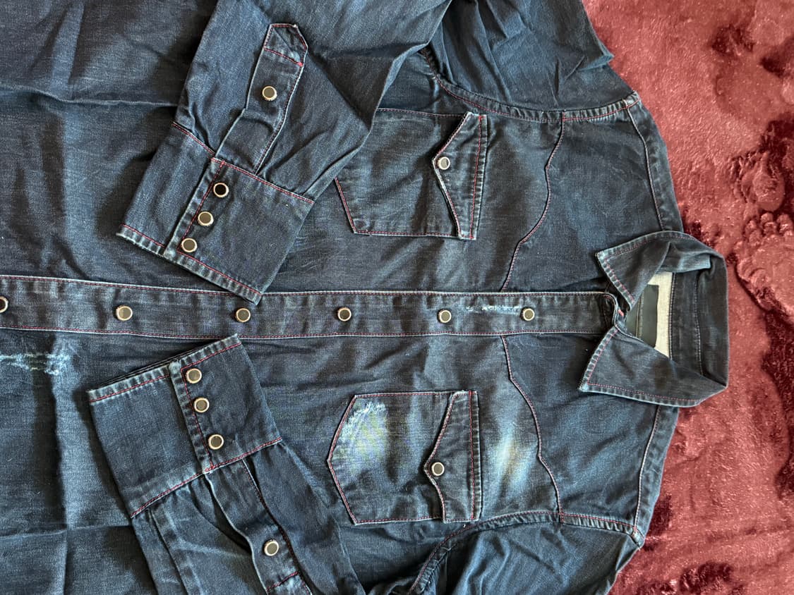 [M] 디젤 블랙 골드 웨스턴 데님 셔츠 자켓 상품이미지1