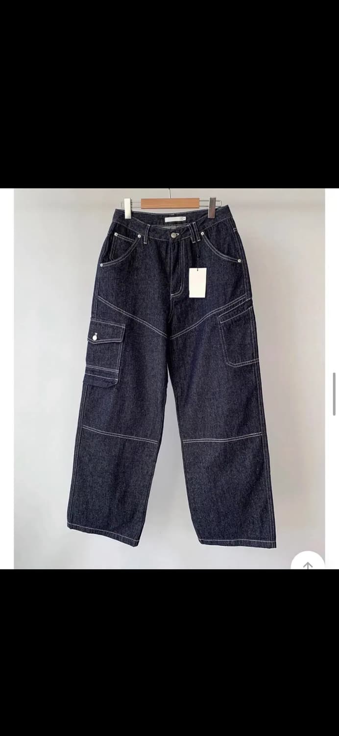 스티치 논페이드 카고 데님팬츠 상품이미지3