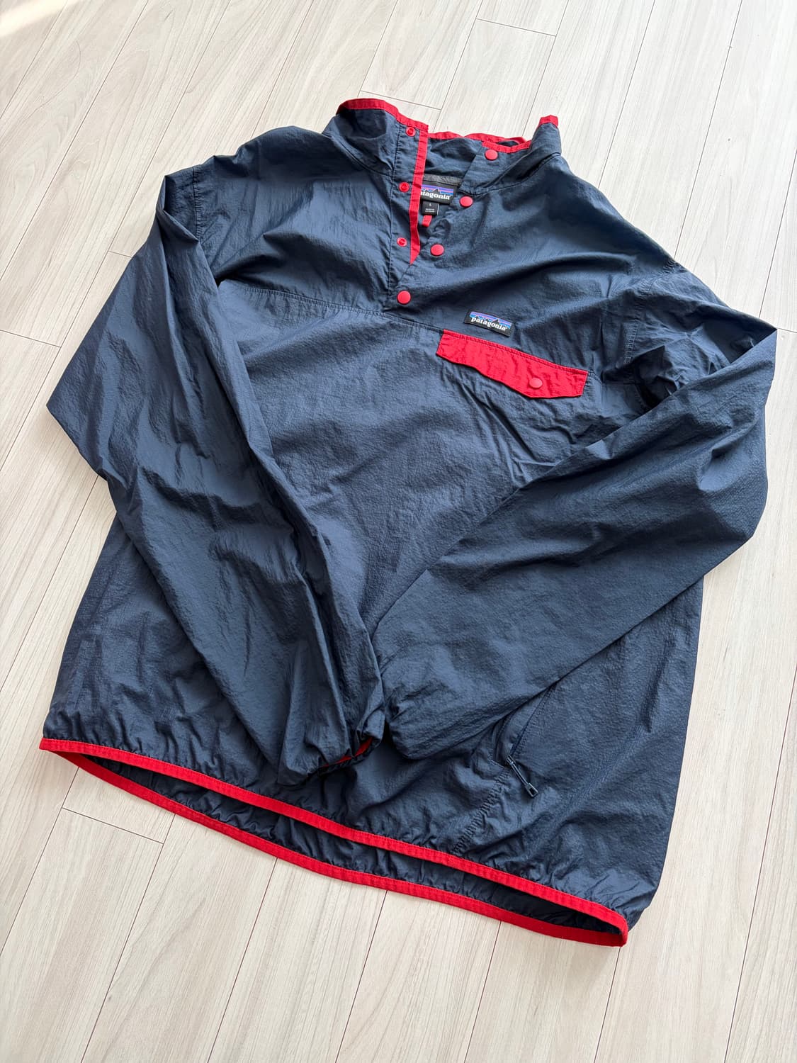 파타고니아 스냅 아노락 바람막이 L 네이비/레드 상품이미지1
