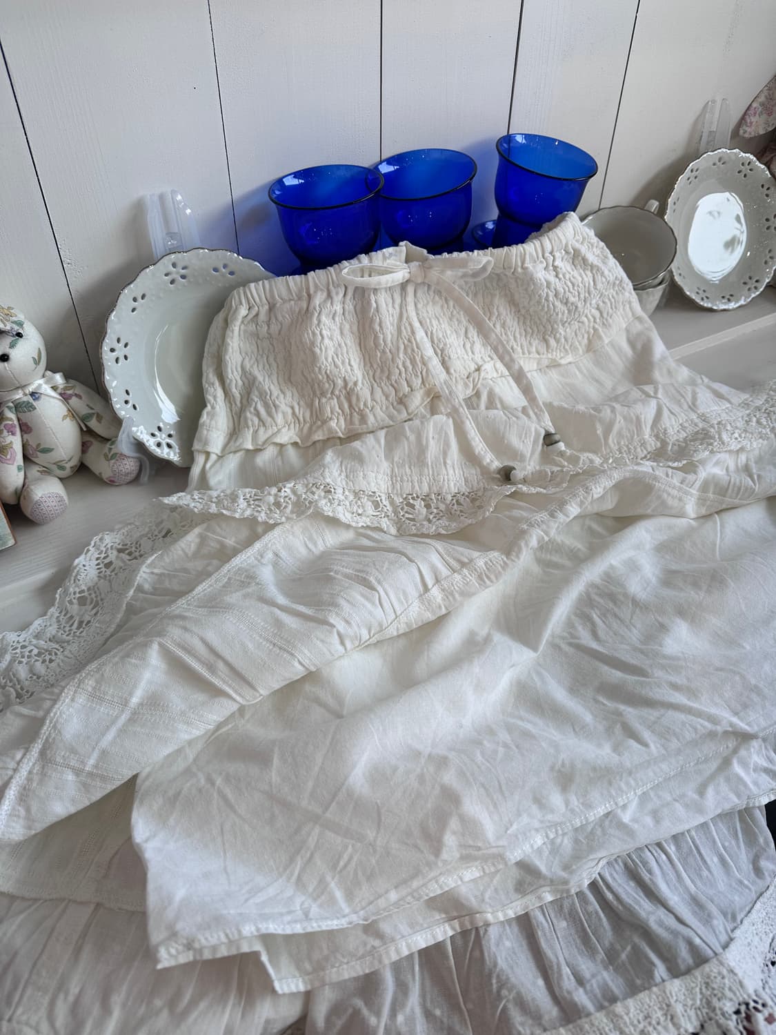 내추럴 코튼 레이스  스커트 상품이미지4