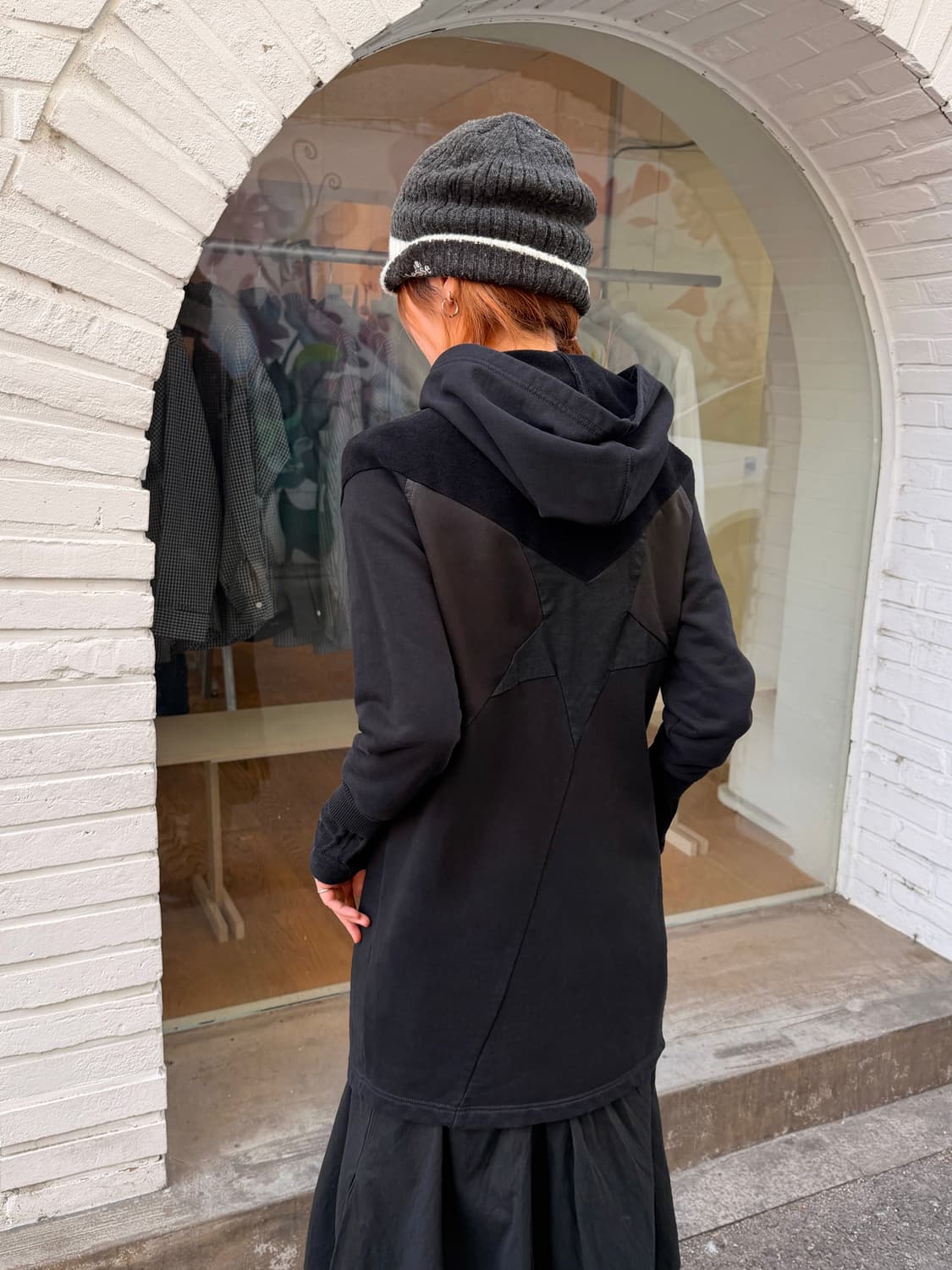 디젤 별 패치워크 롱 원피스 후드집업 상품이미지1