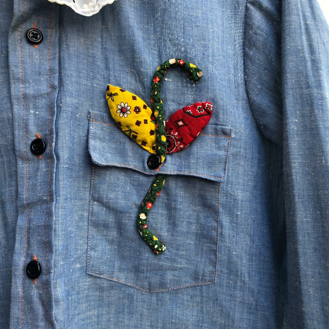 70s JC penny chambray shirt-S 상품이미지2