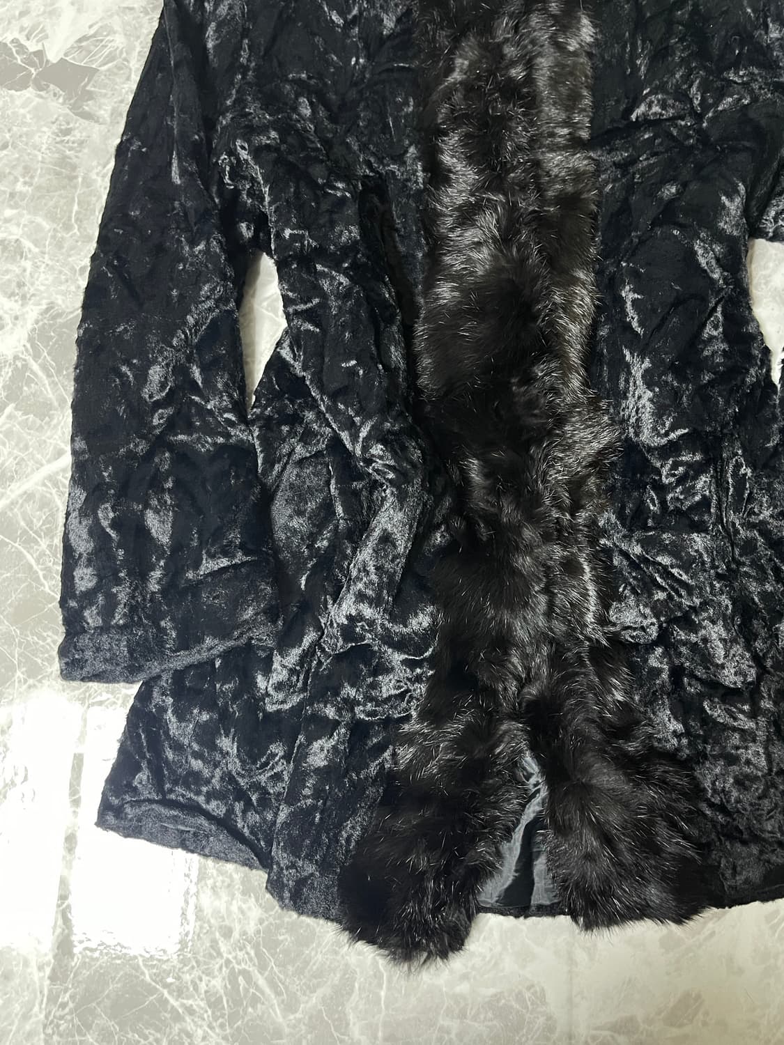 fur velvet long jacket 상품이미지3