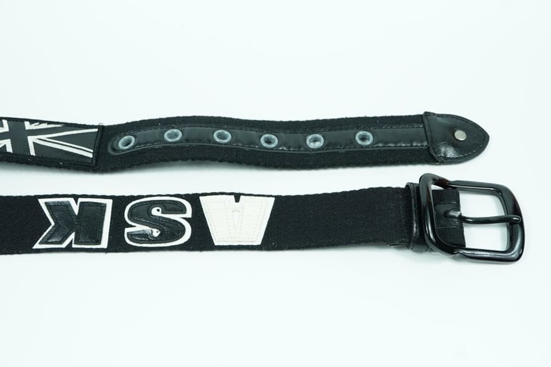 ASK Y2K 아카이브 유니언잭 빅로고 캔버스 벨트 상품이미지5