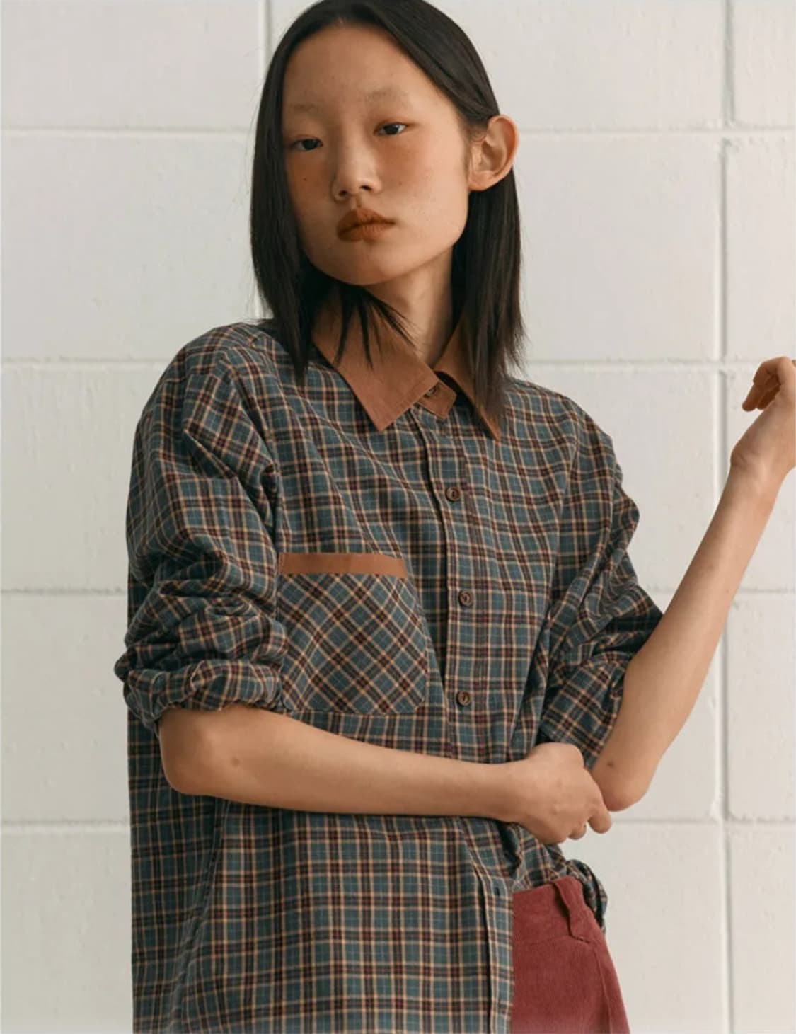 시엔느 Fitzroy Check Shirt (Blue) 상품이미지3