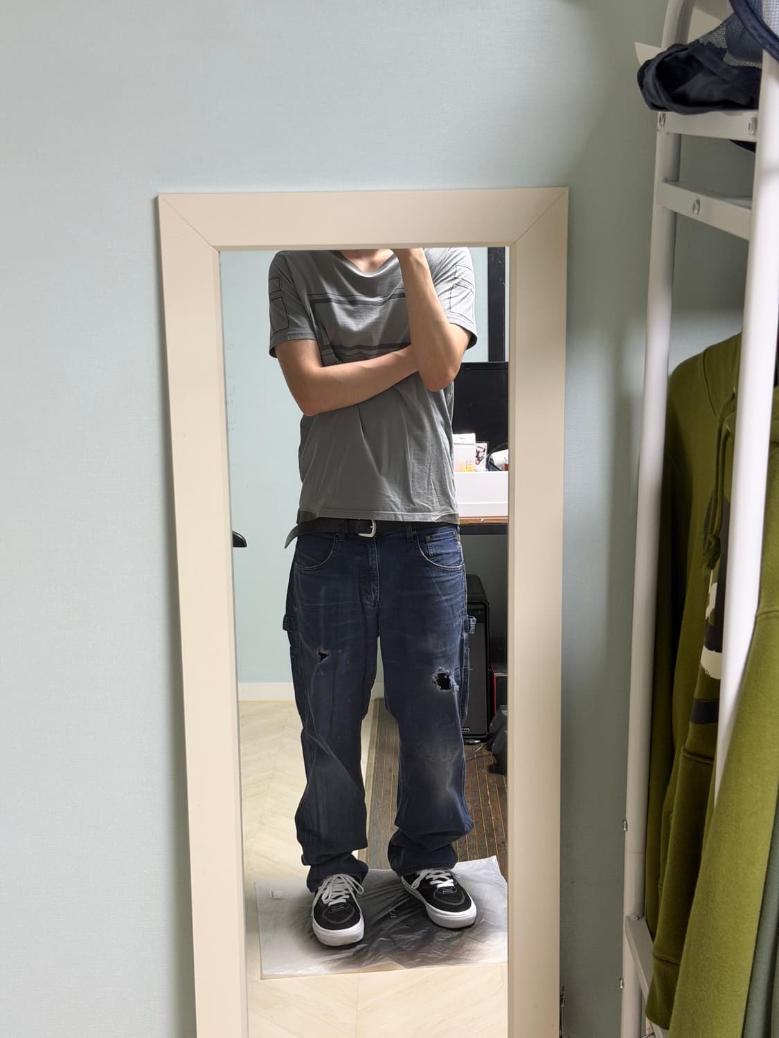 칼하트 빈티지 B159 디스트레스드 네이비 카펜터 팬츠( 32 X 30) 상품이미지5