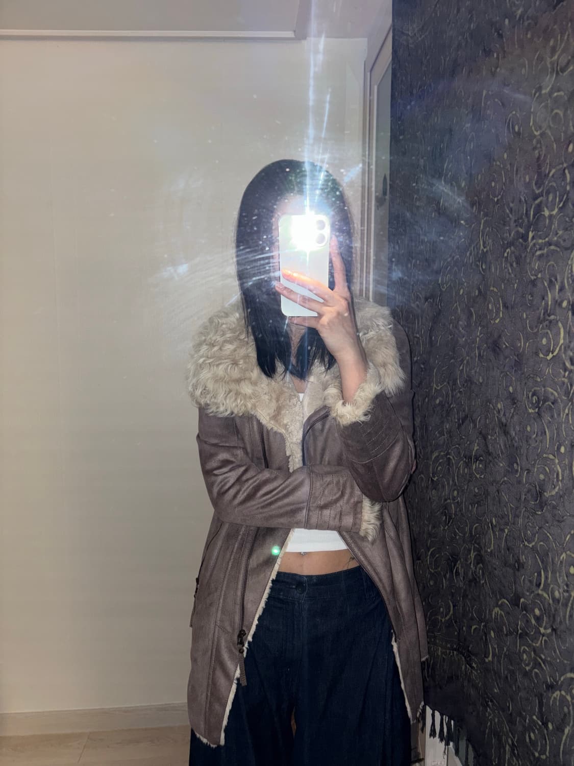 CC Collect 갸루 퍼 스웨이드 롱 무스탕 상품이미지2