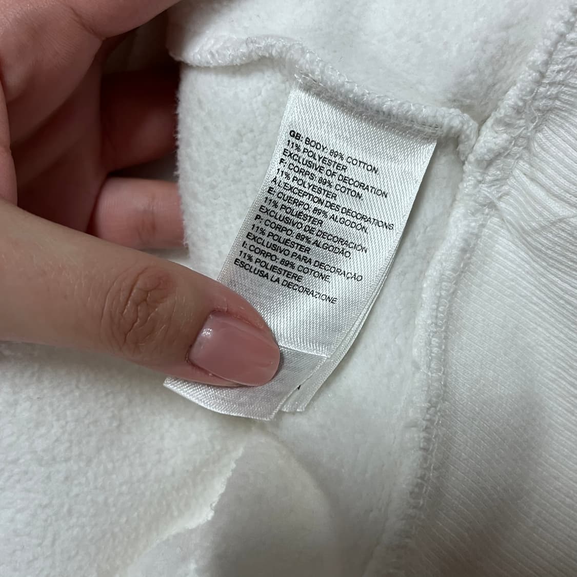 [정품] 노스페이스 화이트 미니로고 기모 후드티 [ S ] 상품이미지5