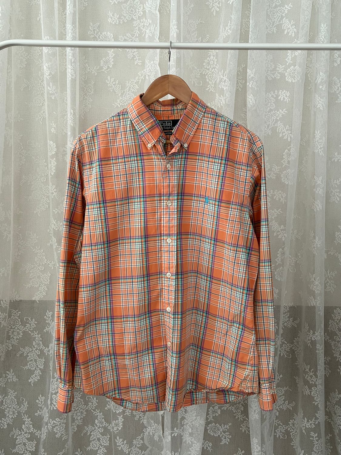 L) 폴로 랄프로렌 체크 셔츠 오렌지 상품이미지1