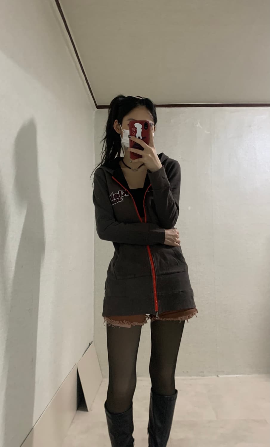 brown 2way hood zip-up 상품이미지6