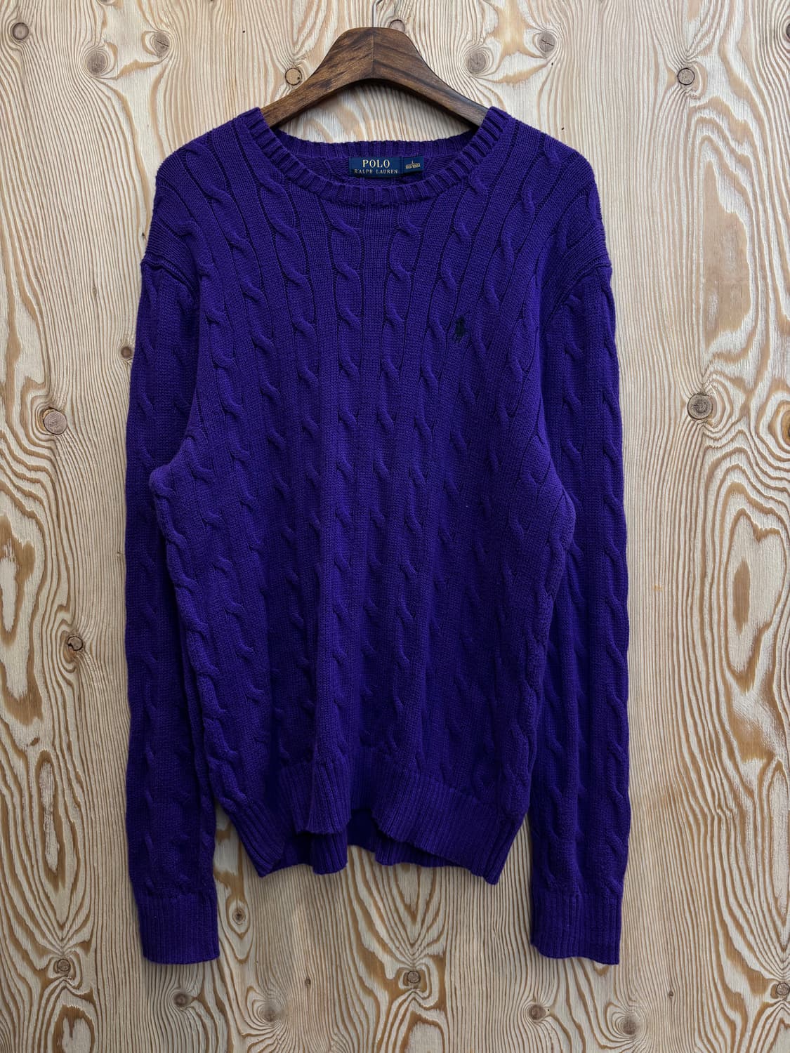 폴로 랄프로렌 꽈배기 니트 퍼플 상품이미지1