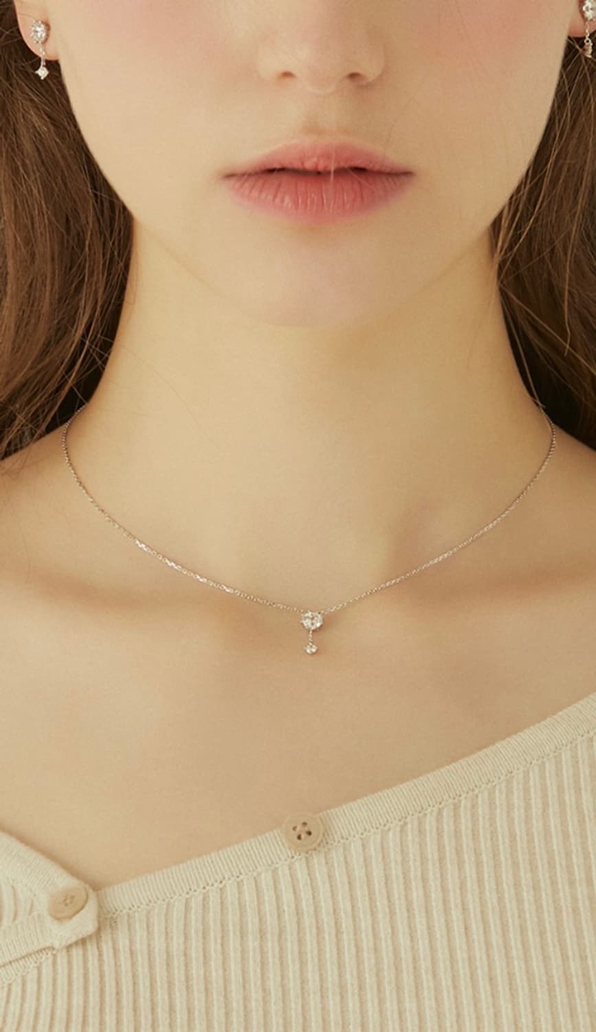 제이에스티나 실버 드롭형 목걸이 상품이미지1