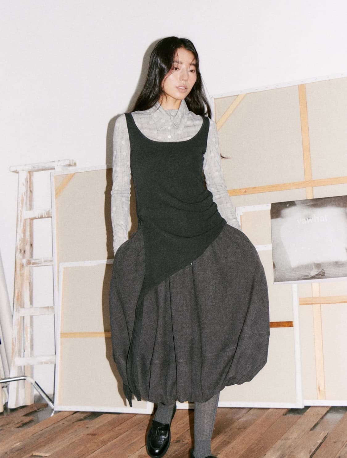 yawhat 도트 레이어드 디자인 탑 상품이미지1