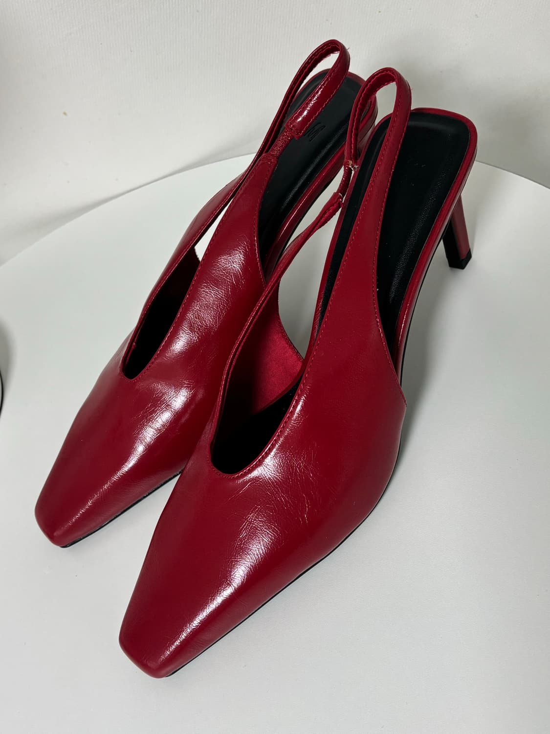 H&M 힐 슬링백 슈즈 브라이트 레드 상품이미지2