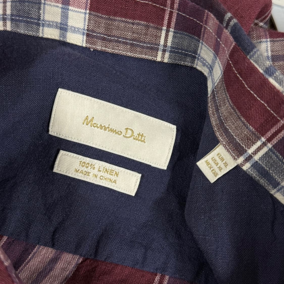 [XL] 마시모두띠 린넨 마 체크 셔츠 남방 상품이미지6