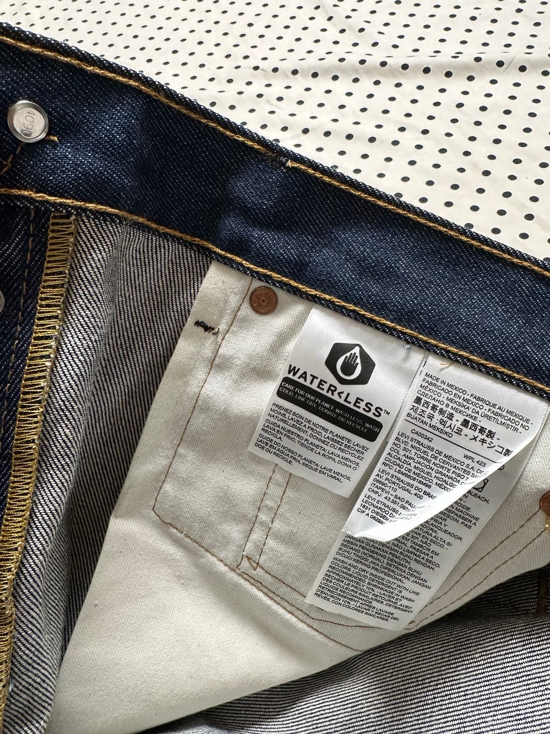 리바이스 오리지널 501 생지 인디고 데님팬츠 상품이미지7