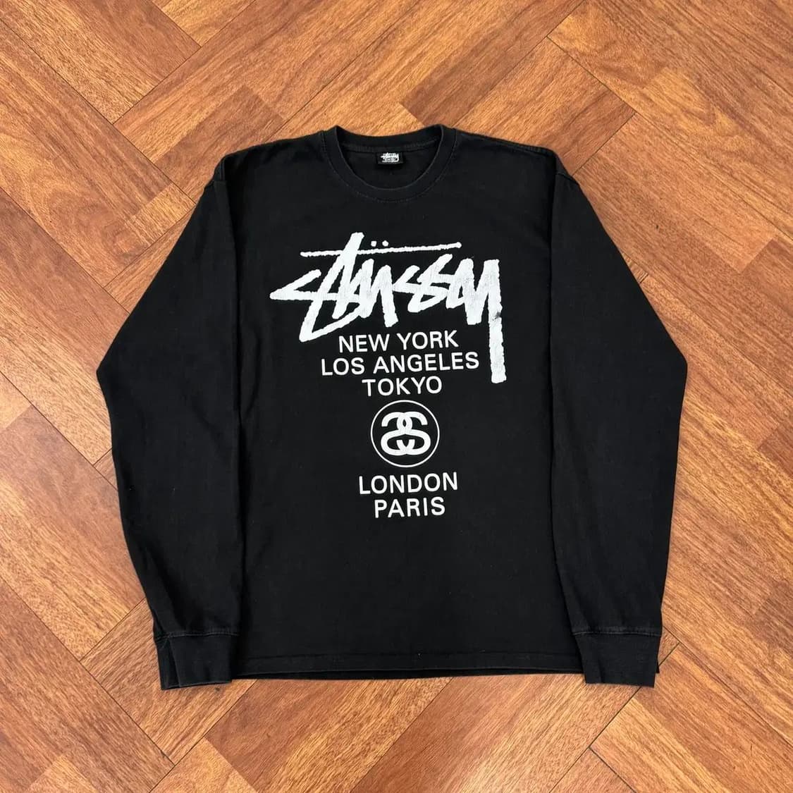 XL Stussy 스투시 월드투어 롱 슬리브 긴팔 티셔츠  상품이미지1