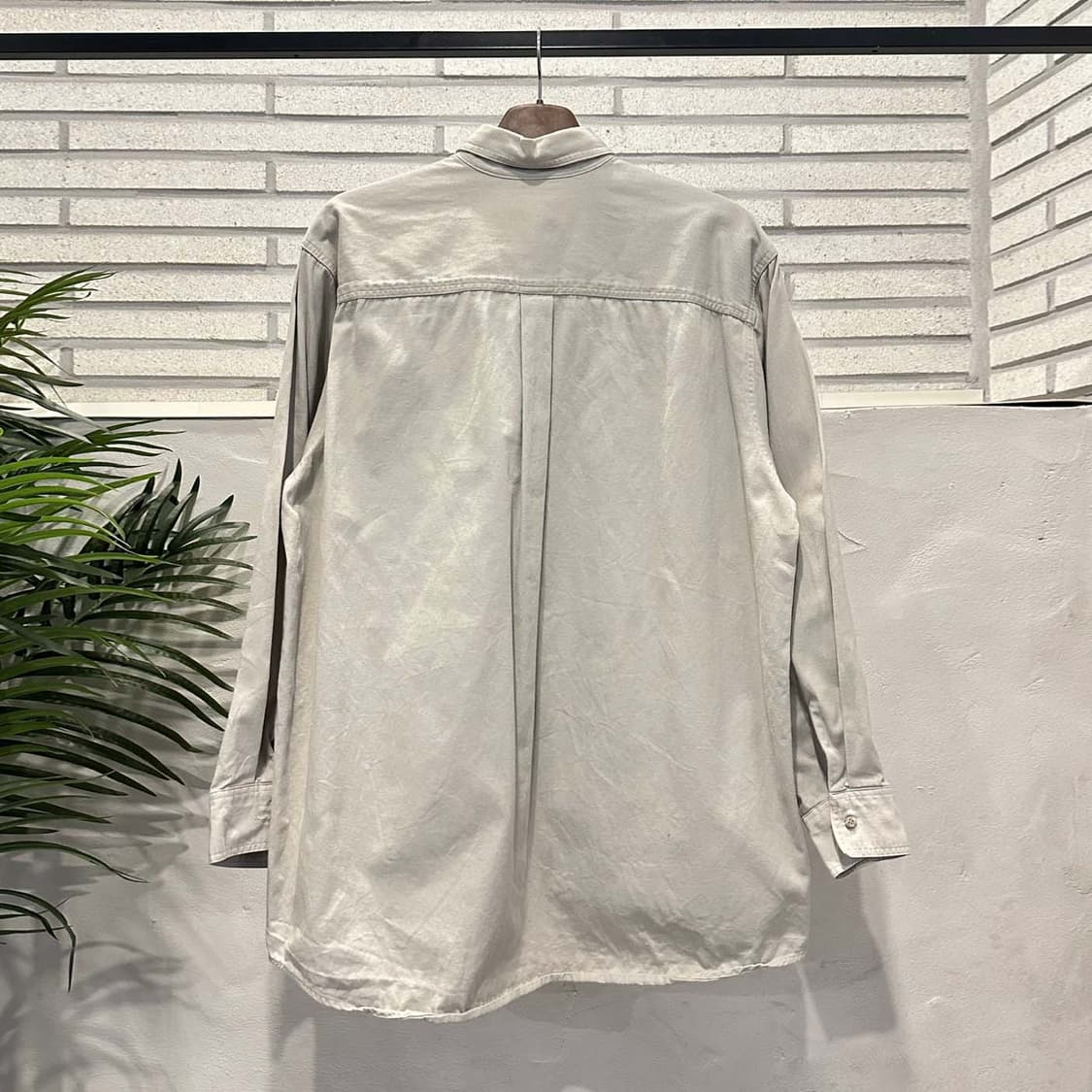 USA VINTAGE 워크셔츠 리얼트리 패턴 배색 원포켓 디테일 아이보리 상품이미지2