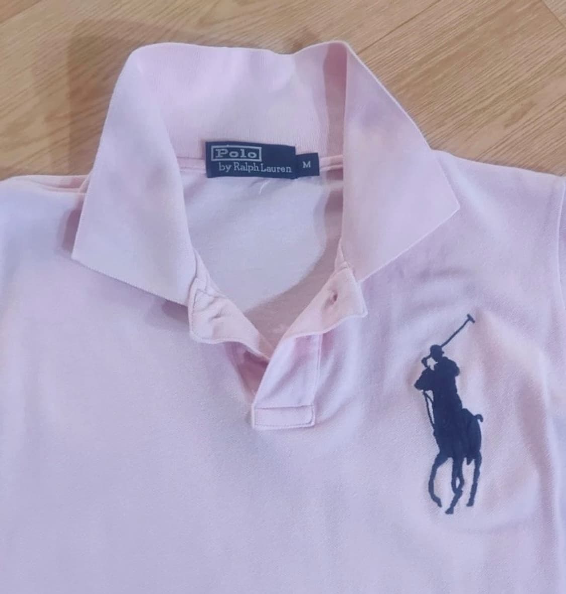 정품 폴로랄프로렌 빅포니 딸기우유색 숫자 카라반팔티 M 상품이미지2