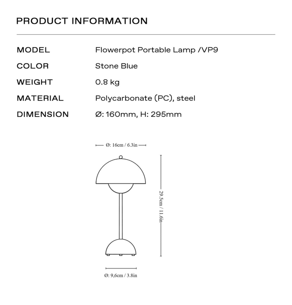 Flowerpot Portable Lamp VP9 (Stone Blue) 상품이미지5