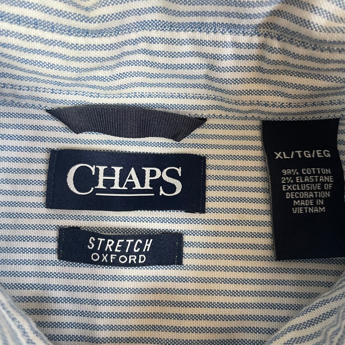 CHAPS 미니 자수로고 클래식 핏 스트레치 옥스퍼드 셔츠 XL 상품이미지4