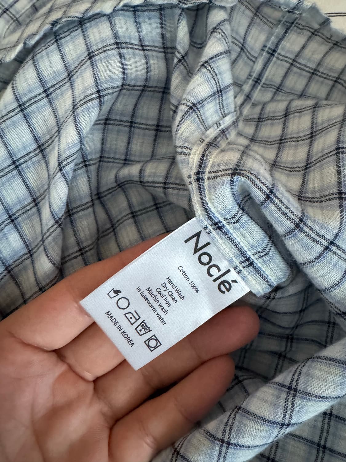 [판매] 노클(Noclé) 체크 워크 셔츠 블루 (3사이즈, 1회 착용) 상품이미지9