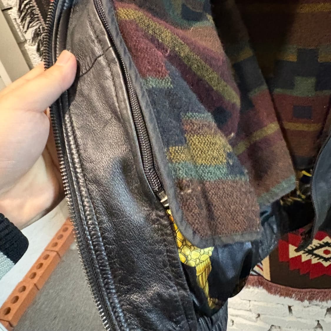 CAESARS 빈티지 소가죽 레더 카라자켓 상품이미지5