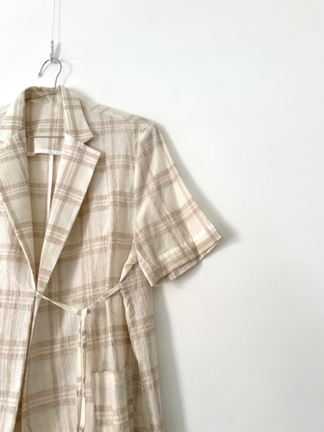 Check wrap blouse jacket / beige 상품이미지2
