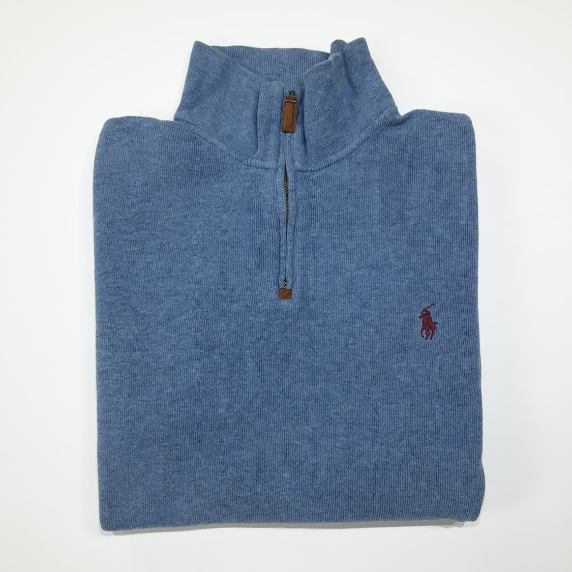 CL786 M 폴로 00s 가죽풀러 라이트블루 하프집업 니트 스웨터 상품이미지8