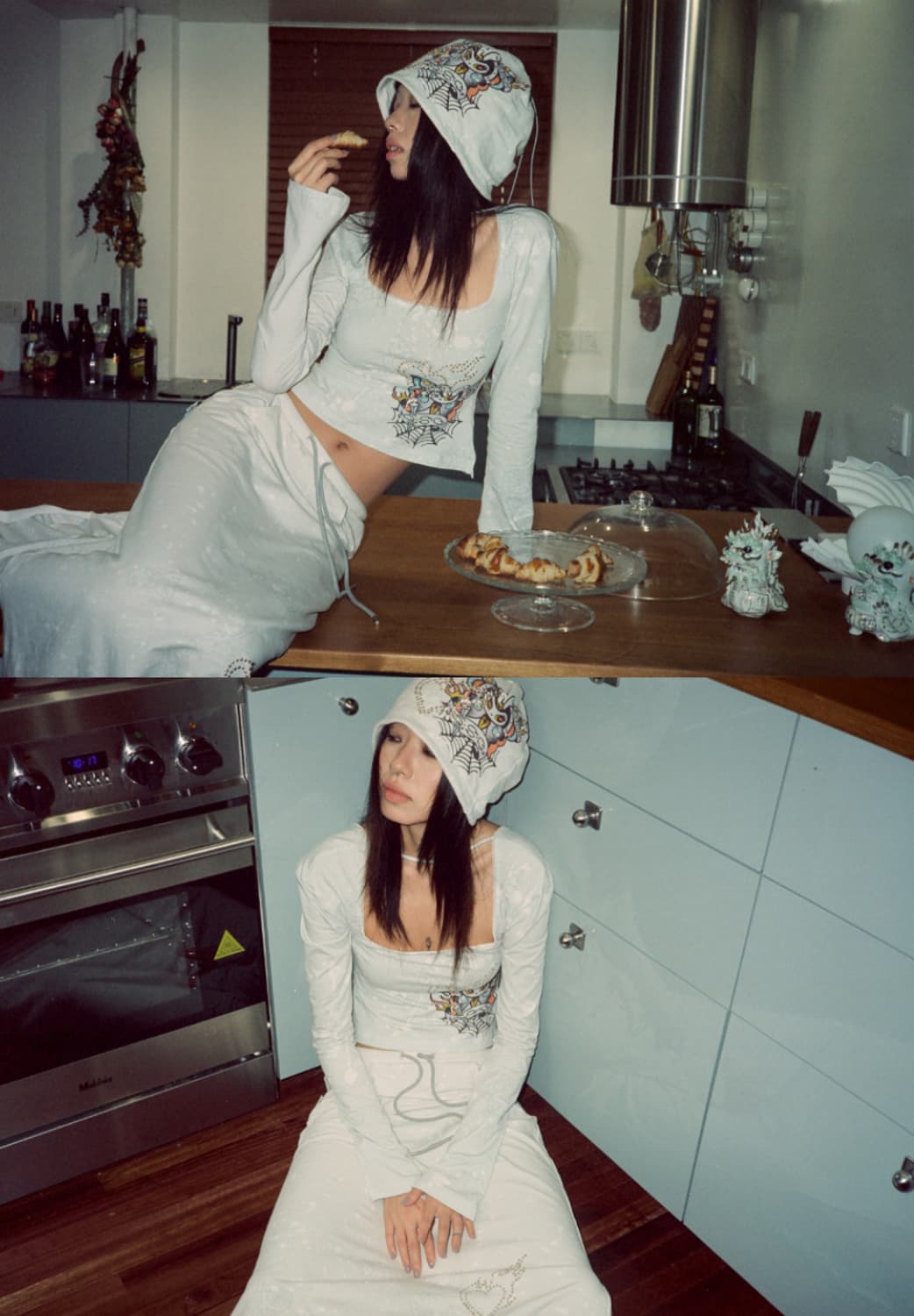 QSC Rose Painting Cotton Hat 상품이미지8