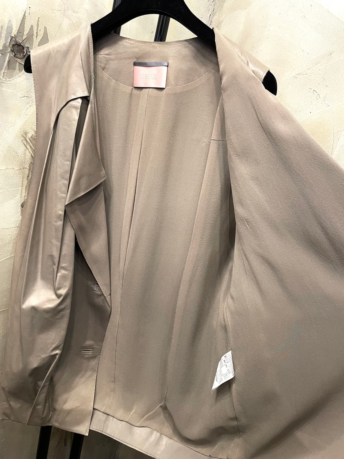 르베이지 아주 얇은 양가죽 베스트 66 상품이미지8