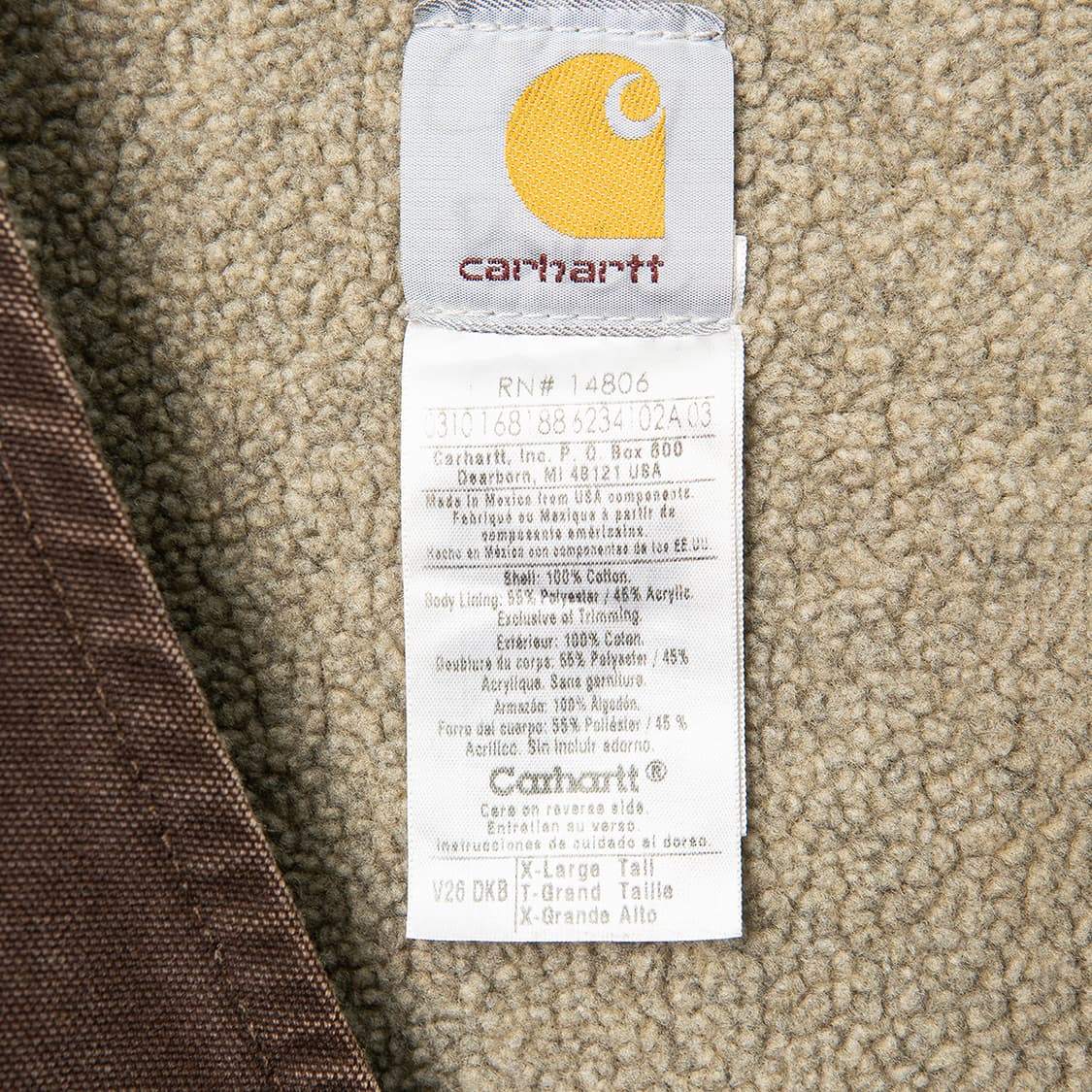 [XL] 칼하트 V26 샌드스톤 덕캔버스 쉐르파 라이닝 베스트  상품이미지5