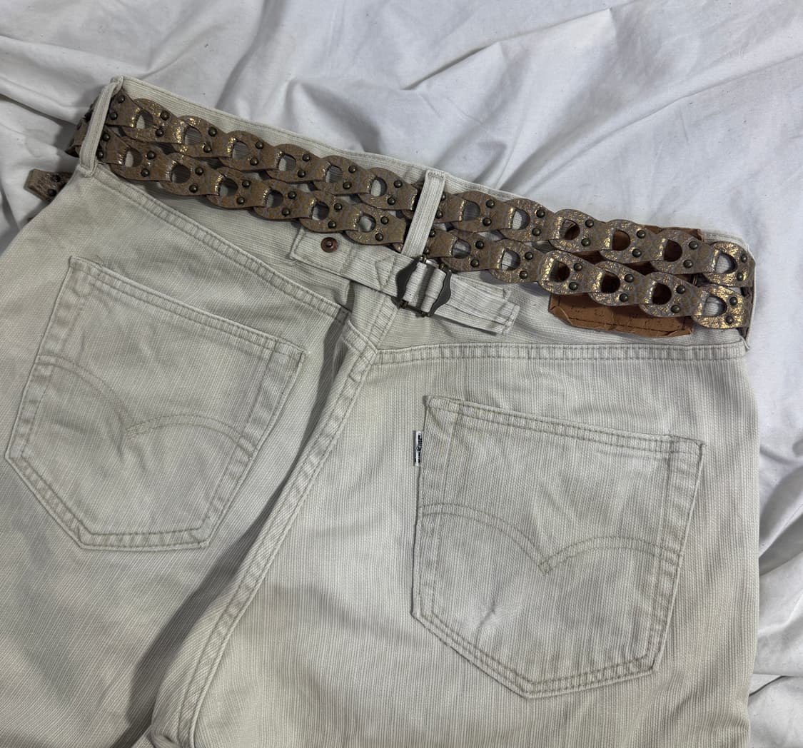 빈티지 스터드 브레이드 레더 벨트 y2k 상품이미지2