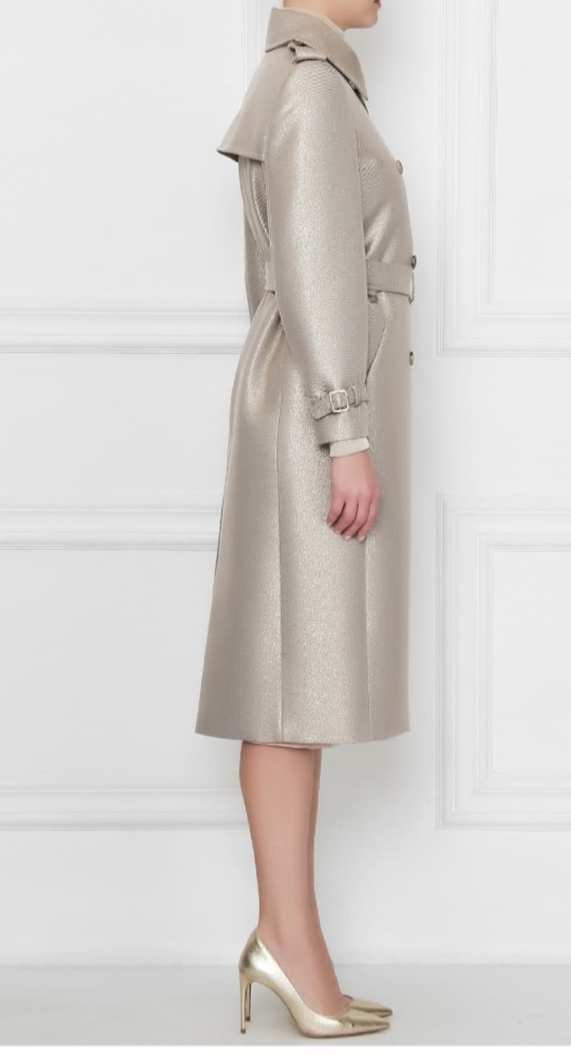 MaxMara 메탈릭 롱 트렌치코트 상품이미지2