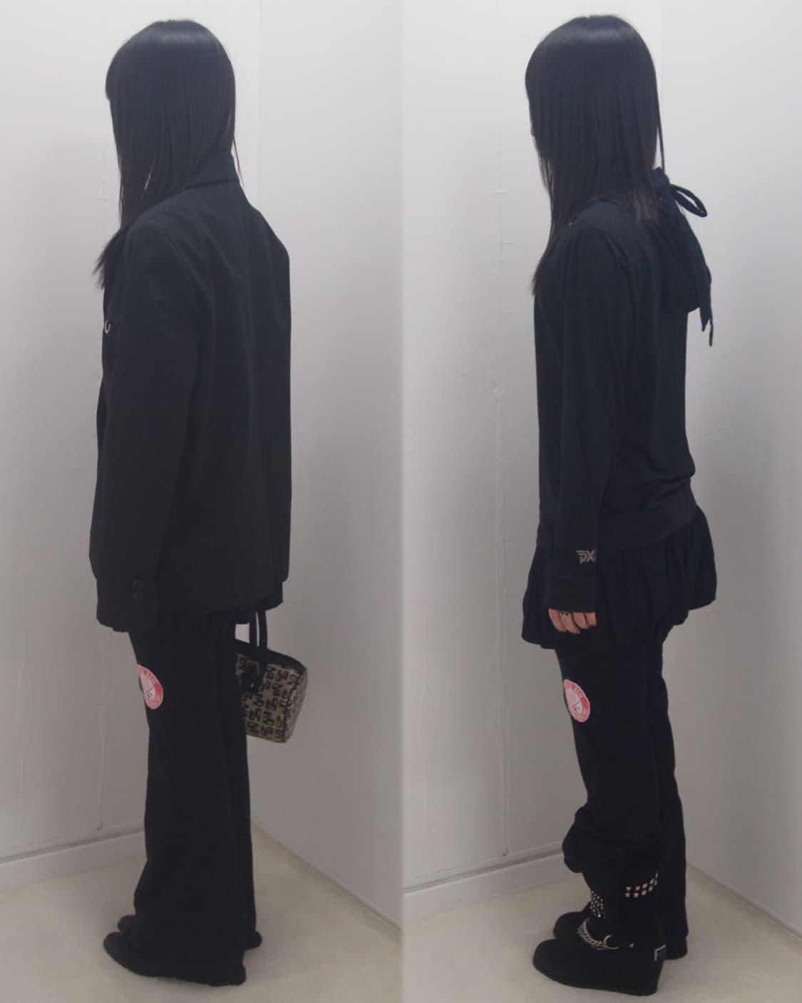 Asics navy patch&logo bootscut leggings 상품이미지8