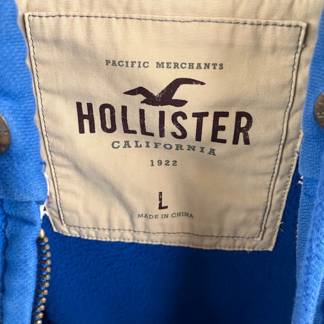 홀리스터 블루 후드집업 L 상품이미지3