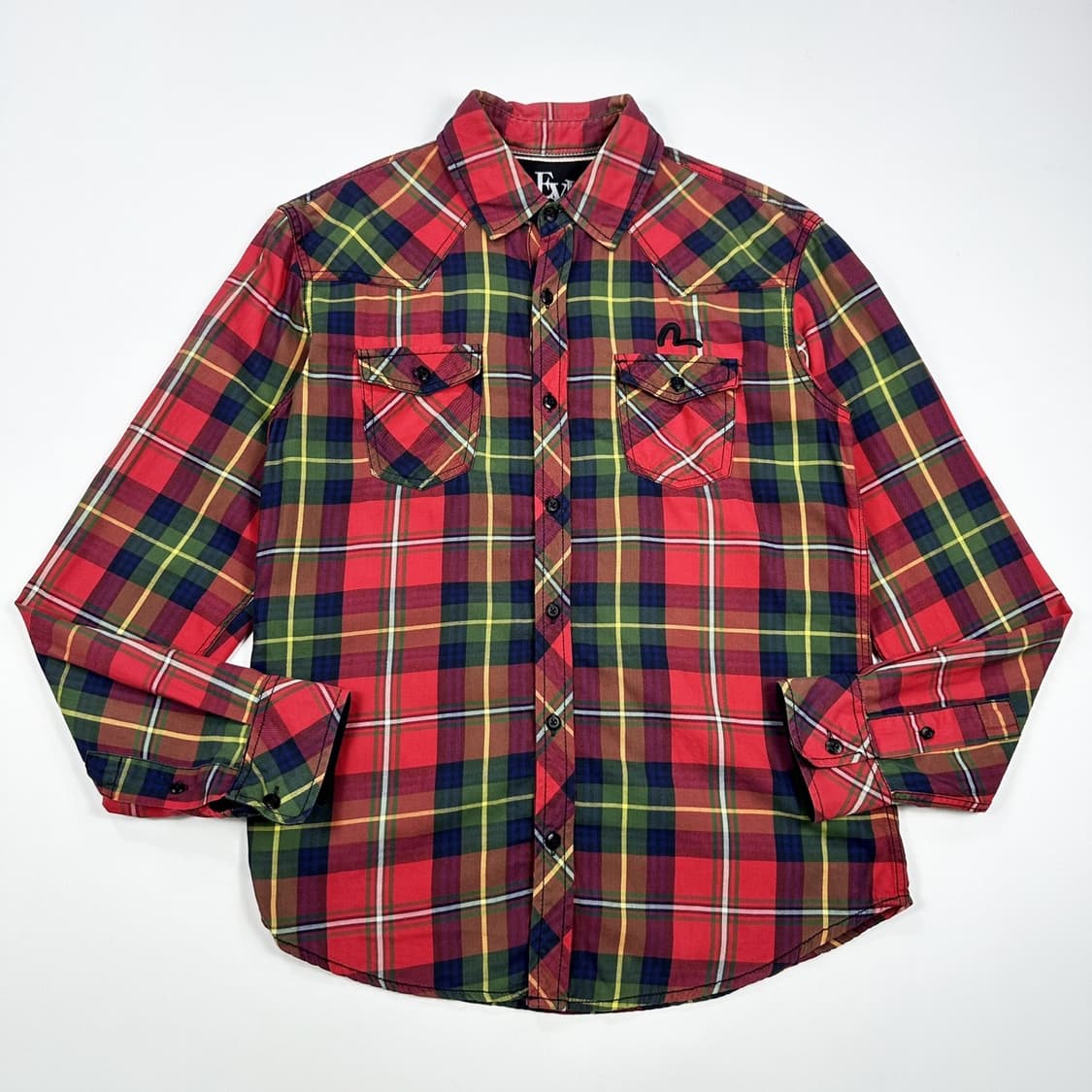 에비수 투 포켓 레드 타탄 체크셔츠 (M) 상품이미지2