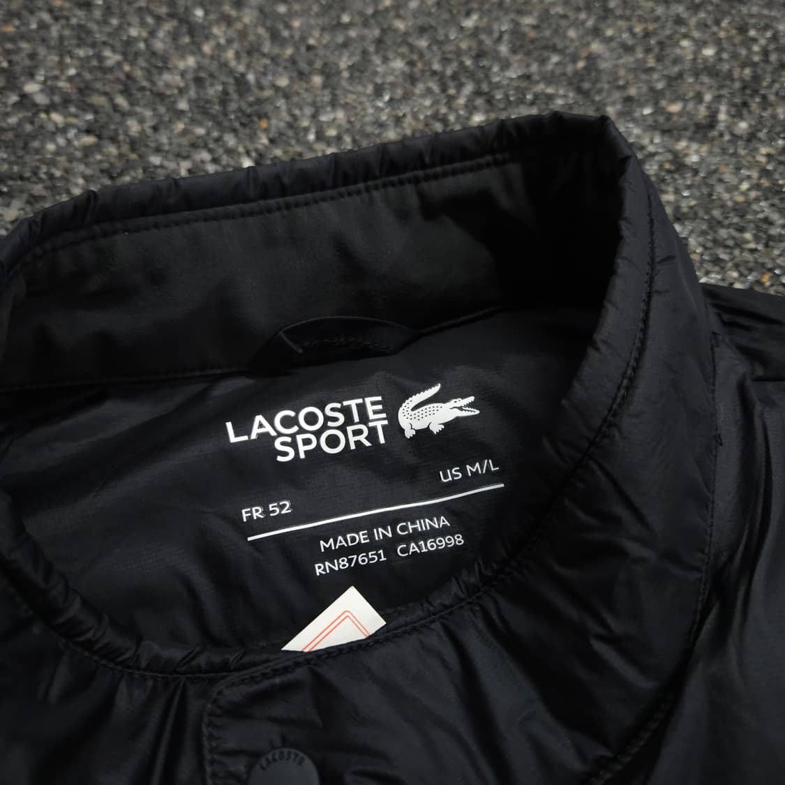 라코스테 자수로고 블랙 경량 다운 베스트 (L) 상품이미지5